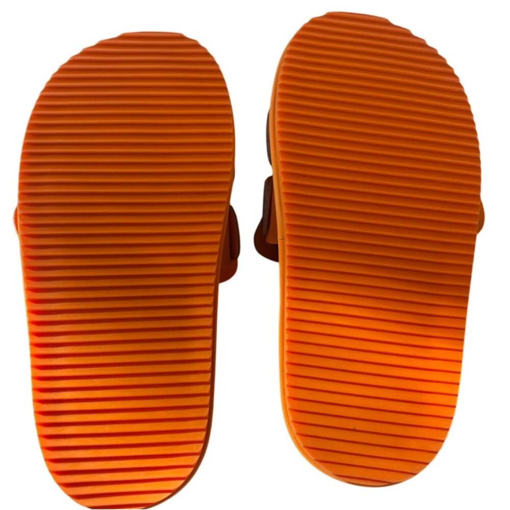 Farm Rio Monstera Anatomic Slide Sandals Orange Size 7 New In Box - Picture 9 of 11